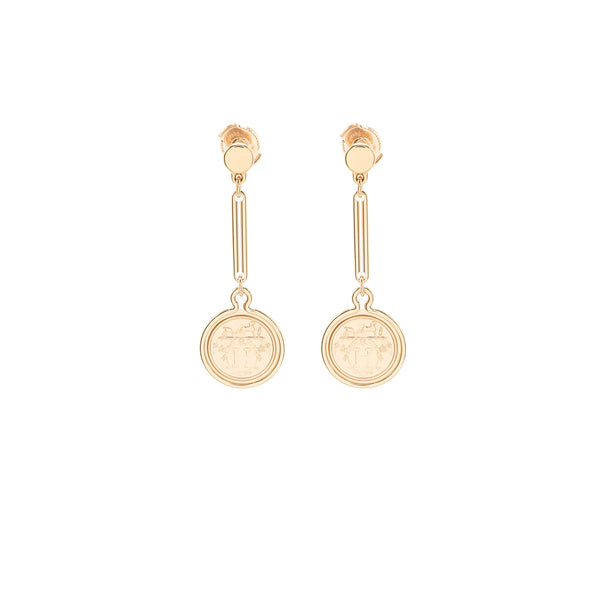 Hermes Ex-Libris Earrings Rose Gold