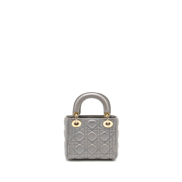 Dior Mini Lady Dior Lambskin Iridescent Grey LGHW