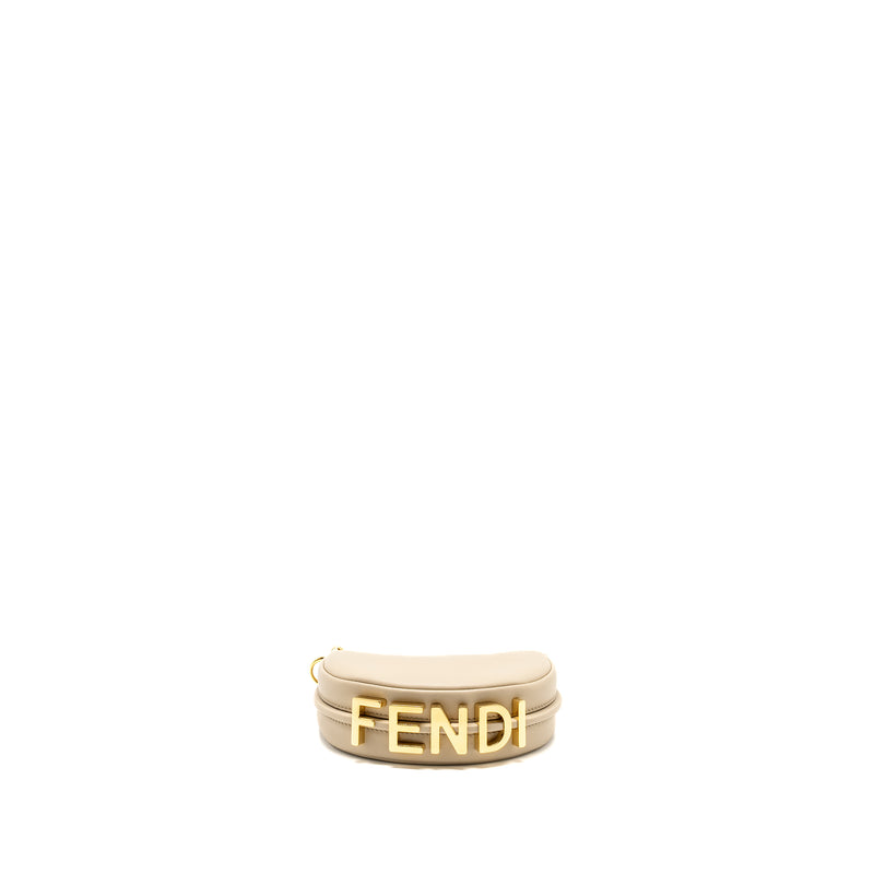 Fendi Nano Fendigraphy Leather Charm Calfskin Beige GHW