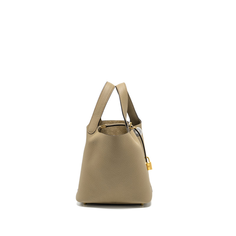 Hermes Picotin 18 Lock Bag Clemence beige Marfa GHW Stamp W