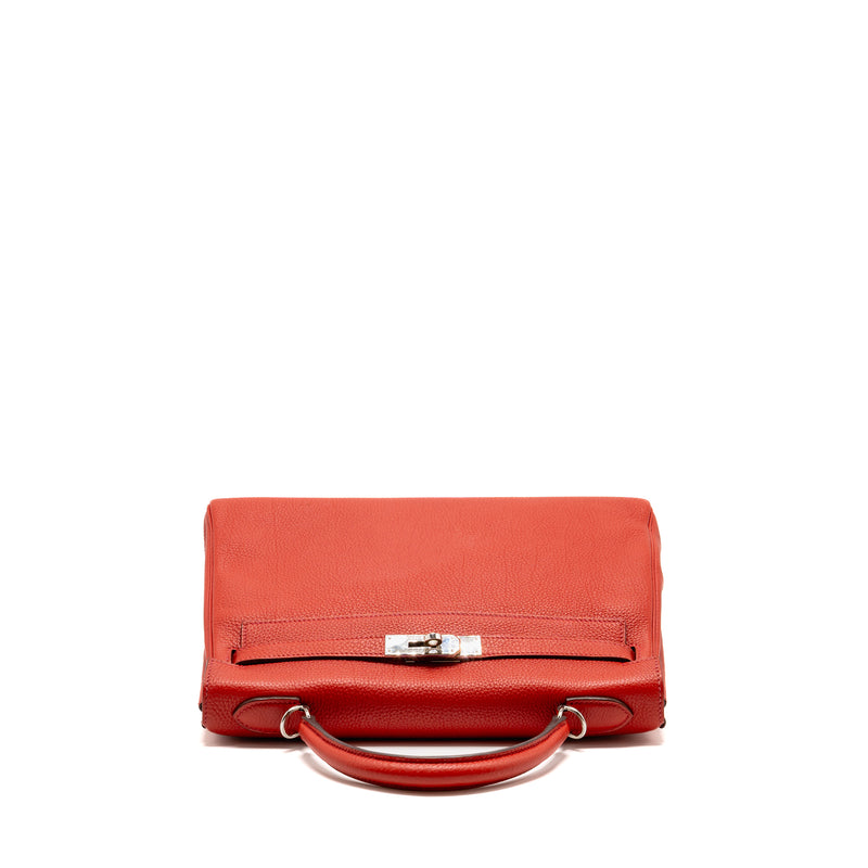 Hermes kelly 32 togo red SHW stamp square F