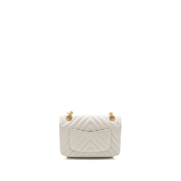 Chanel mini chevron 2.55 reissue flap bag calfskin white GHW (microchip)