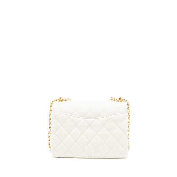 Chanel 21K Coco First Caviar White Brushed GHW (Microchip)
