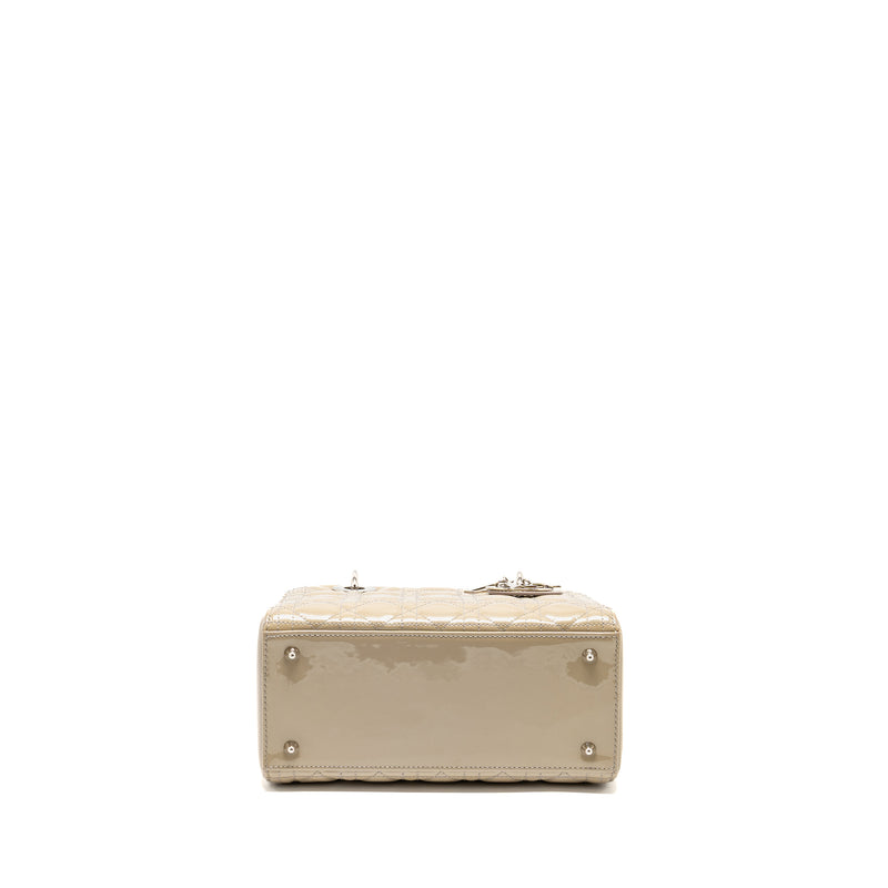 Dior Medium Lady Dior Patent Beige SHW