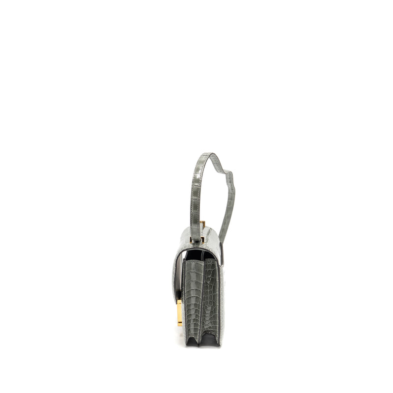 Hermes Constance Mini Alligator Mississippiensis 0V Gris Ciment GHW Stamp U
