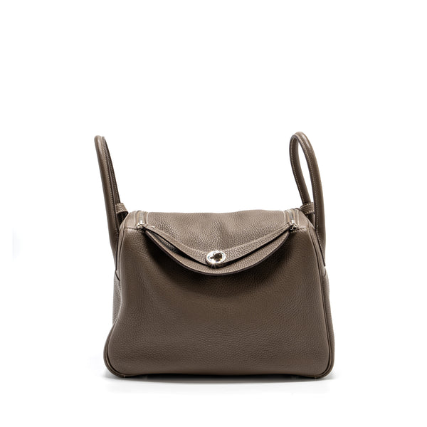 Hermes lindy 30 clemence leather etoupe SHW stamp C