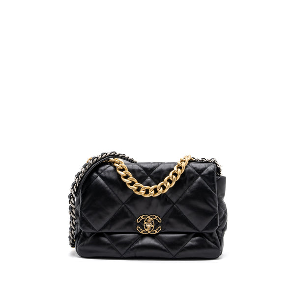 Chanel Medium 19 Bag Goatskin Black Multicolour hardware