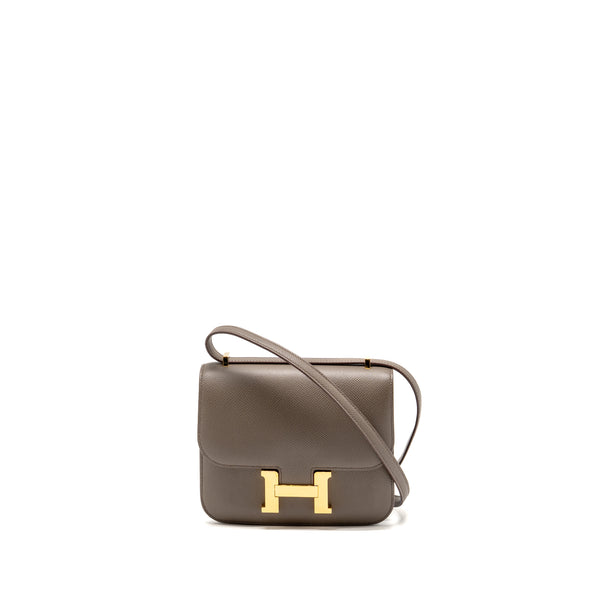 HERMES Mini Constance Epsom Gris Etain GHW Stamp Z
