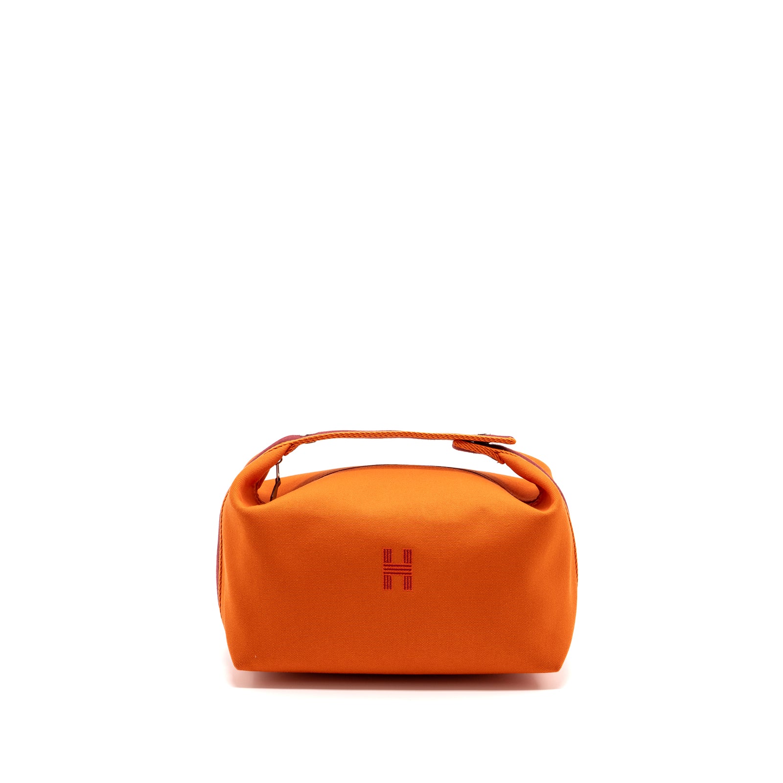 Hermes Trousse De Toilette Bride A Brac Travel Pouch canvas Orange SHW