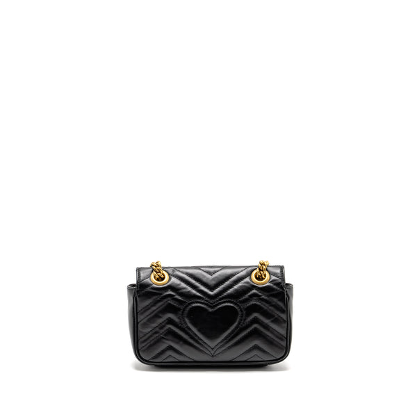 Gucci Mini GG Marmont Shoulder Bag Calfskin Black GHW