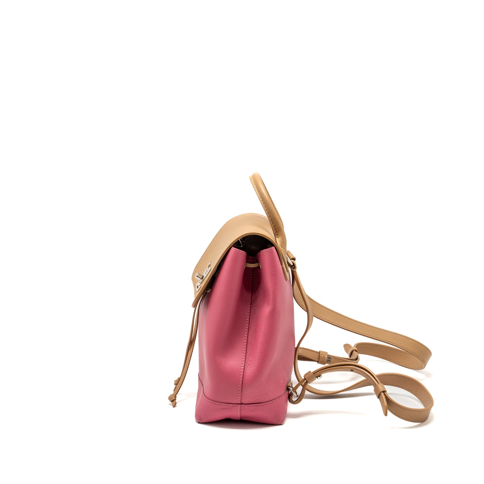 LOUIS VUITTON Lockme Backpack Calfskin Pink/Beige SHW display picture 1