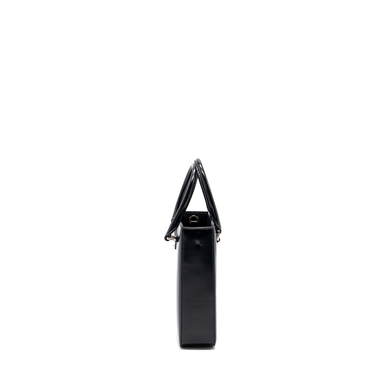 Prada Small Brushed Leather Tote Black SHW