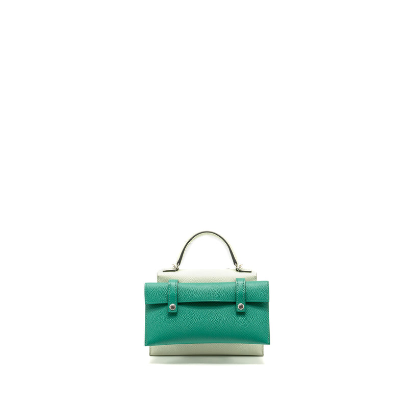 Hermes Kelly Dole Picto Epsom vert fizz / nata / rose Texas SHW stamp B