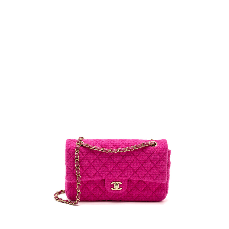 Double Flap Chanel Tweed Pink Bag Chanel Medium Classic Double