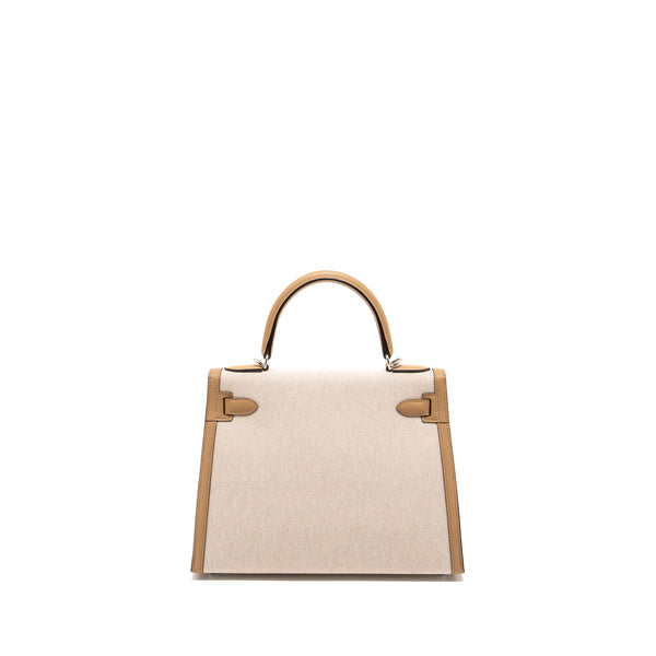 Hermes Kelly 28 Swift/Canvas Chai SHW Stamp U