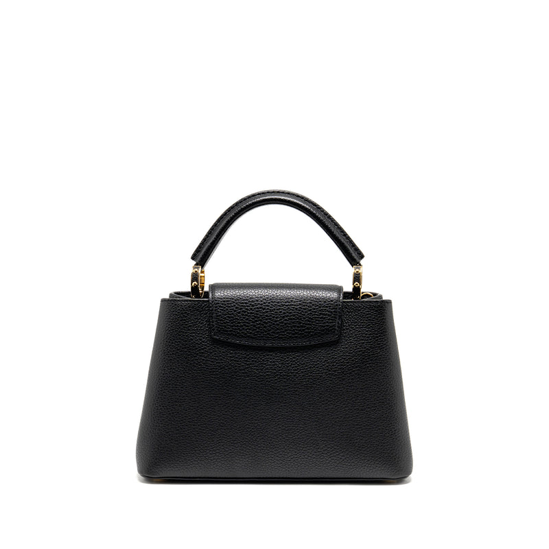 Louis Vuitton Capucines BB with Monogram Flower Embellishments Taurillon Black GHW