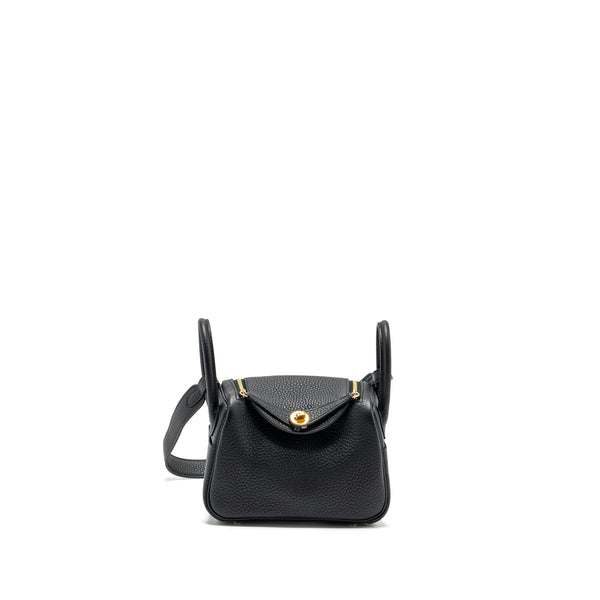 Hermes Mini Lindy clemence black GHW Stamp B