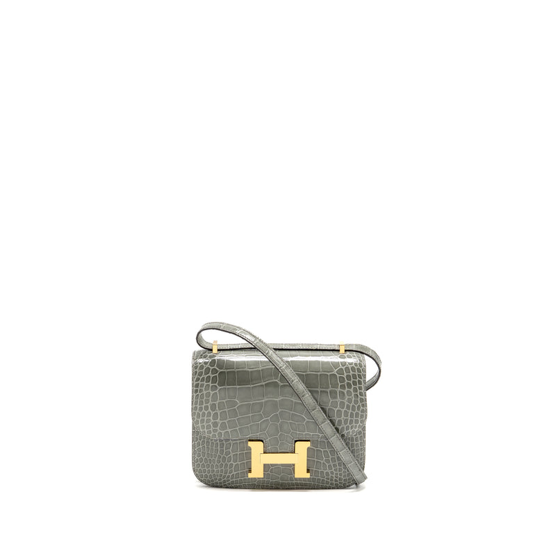 Hermes Constance Mini Alligator Mississippiensis 0V Gris Ciment GHW Stamp U