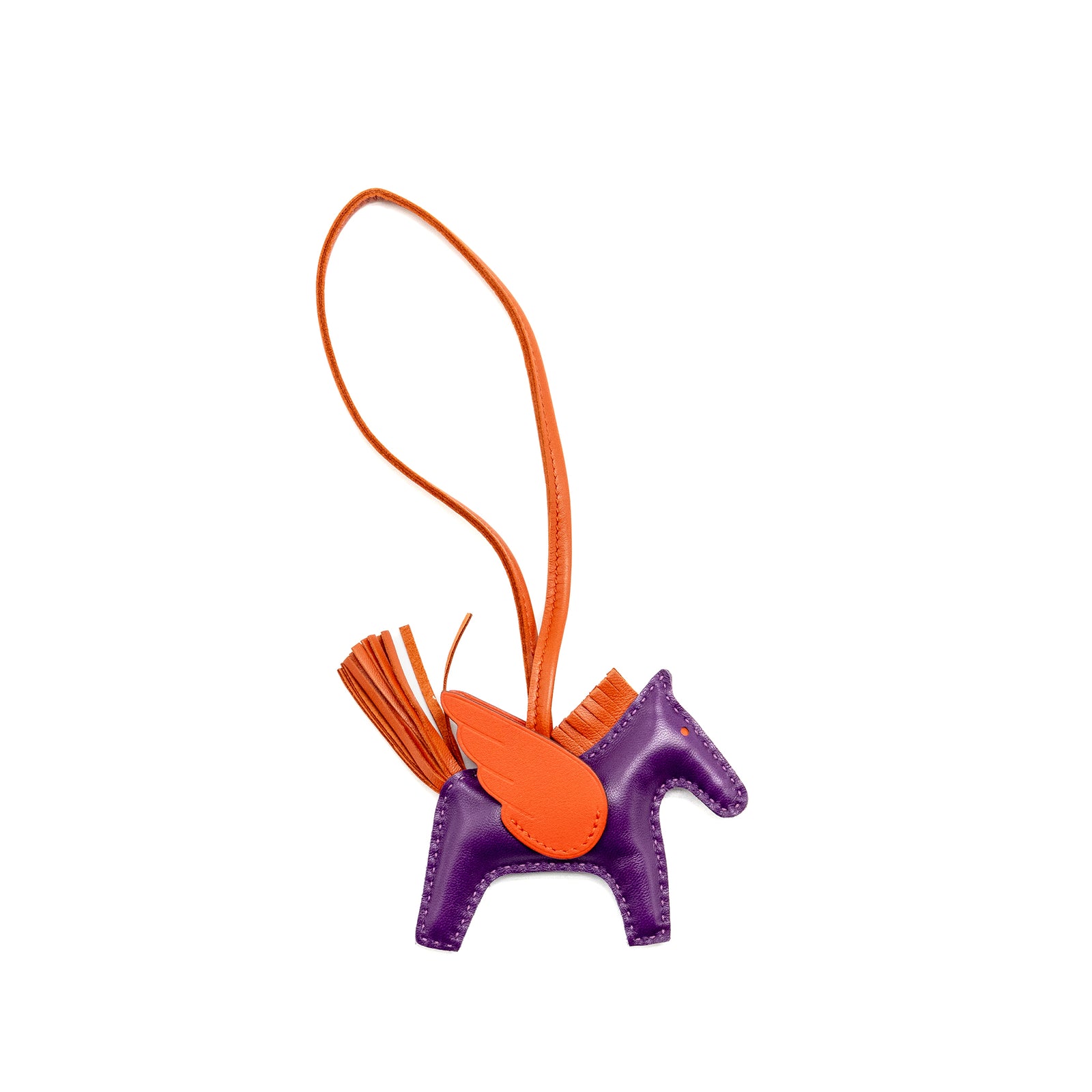 Hermes Rodeo Pegase PM Bag Charm Violet/ Cornaline/ Capicine Stamp Z