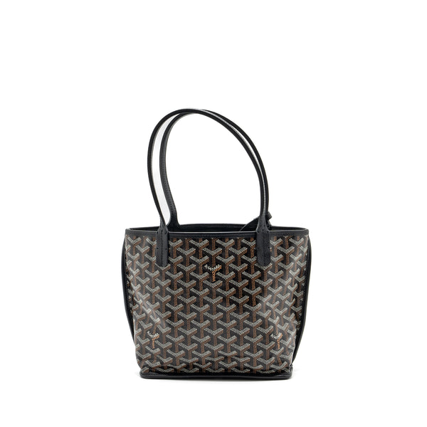 Goyard mini Anjou tote bag goyardline canvas / calfskin black SHW
