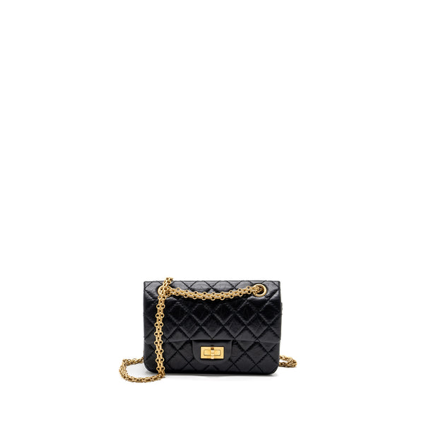 Chanel Mini 2.55 Reissue Flap Bag Aged Calfskin Black GHW(microchip)