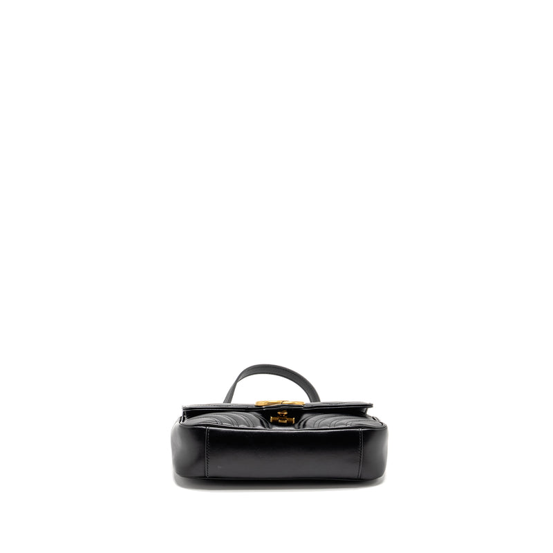 Gucci Mini GG Marmont Shoulder Bag Calfskin Black GHW