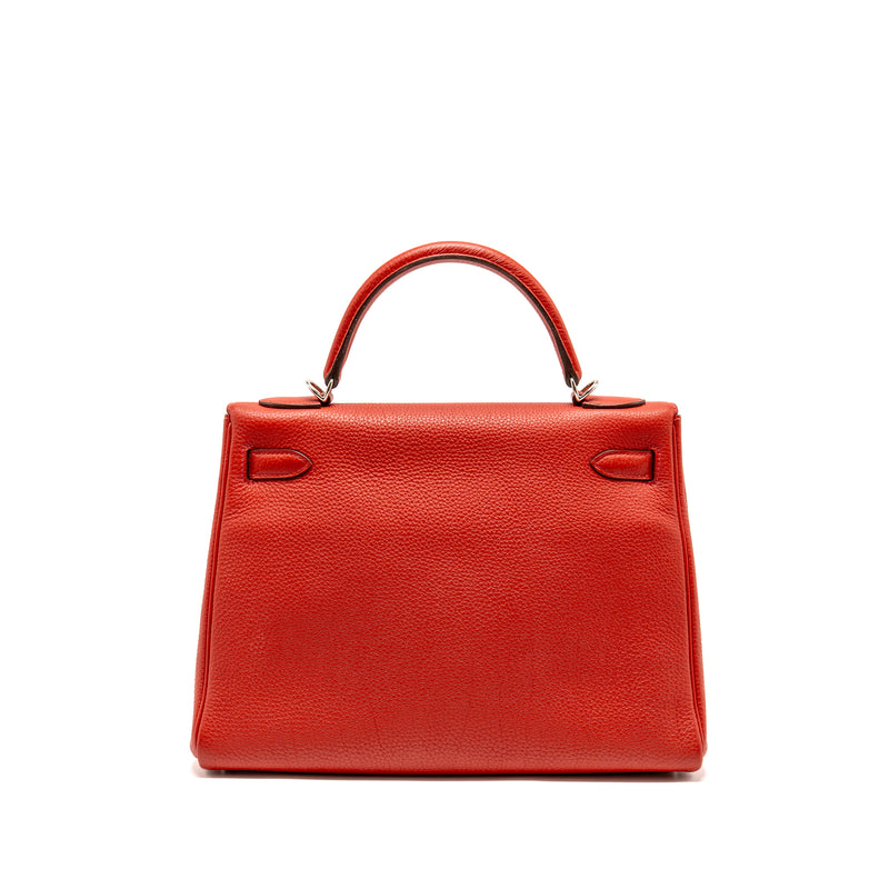 Hermes kelly 32 togo red SHW stamp square F