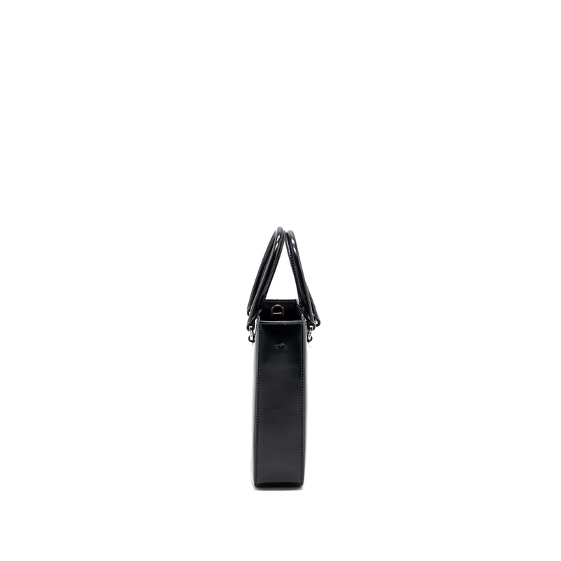Prada Small Brushed Leather Tote Black SHW