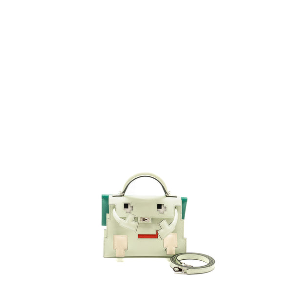 Hermes Kelly Dole Picto Epsom vert fizz / nata / rose Texas SHW stamp B