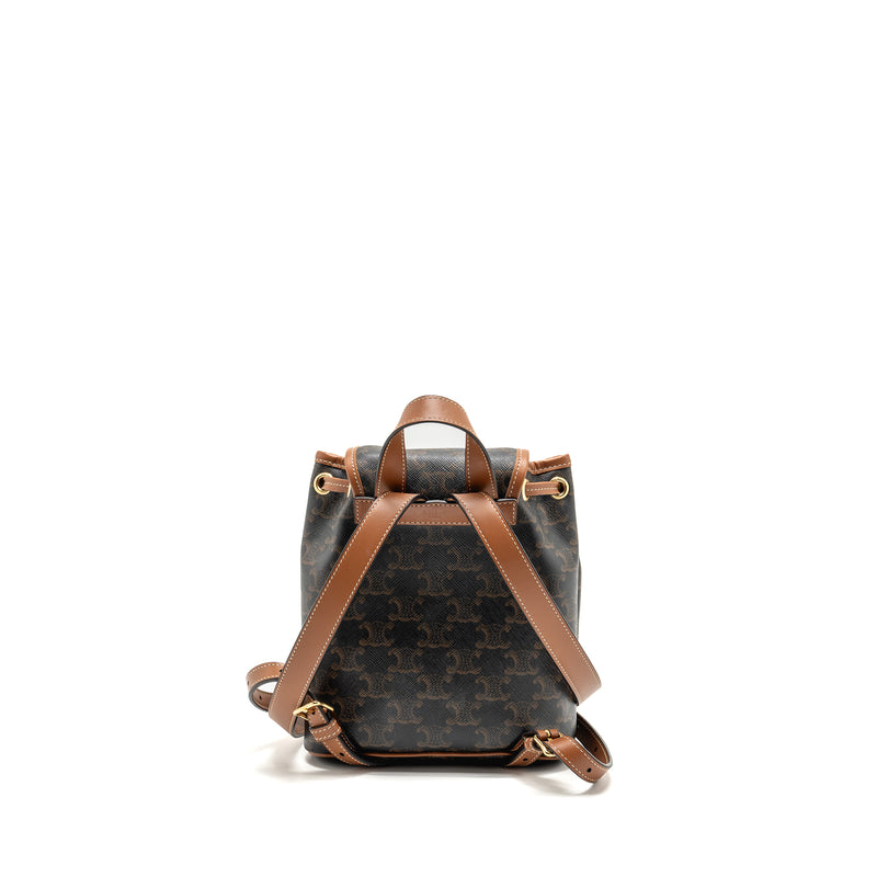 celine mini backpack Celine Mini backpack Folco triomphe canvas / calfskin tan GHW