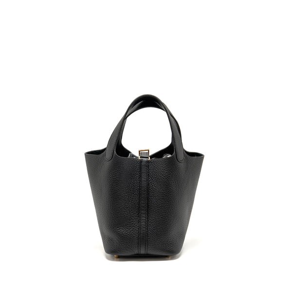 Hermes Picotin 18 Lock Bag Clemence Black GHW Stamp W