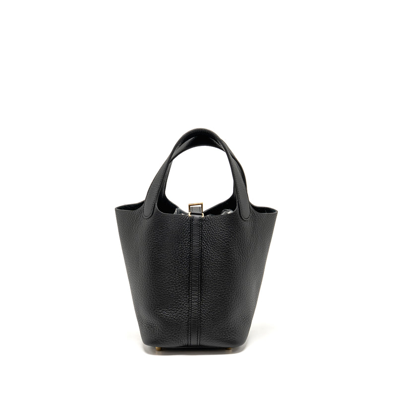 Hermes Picotin 18 Lock Bag Clemence Black GHW Stamp W