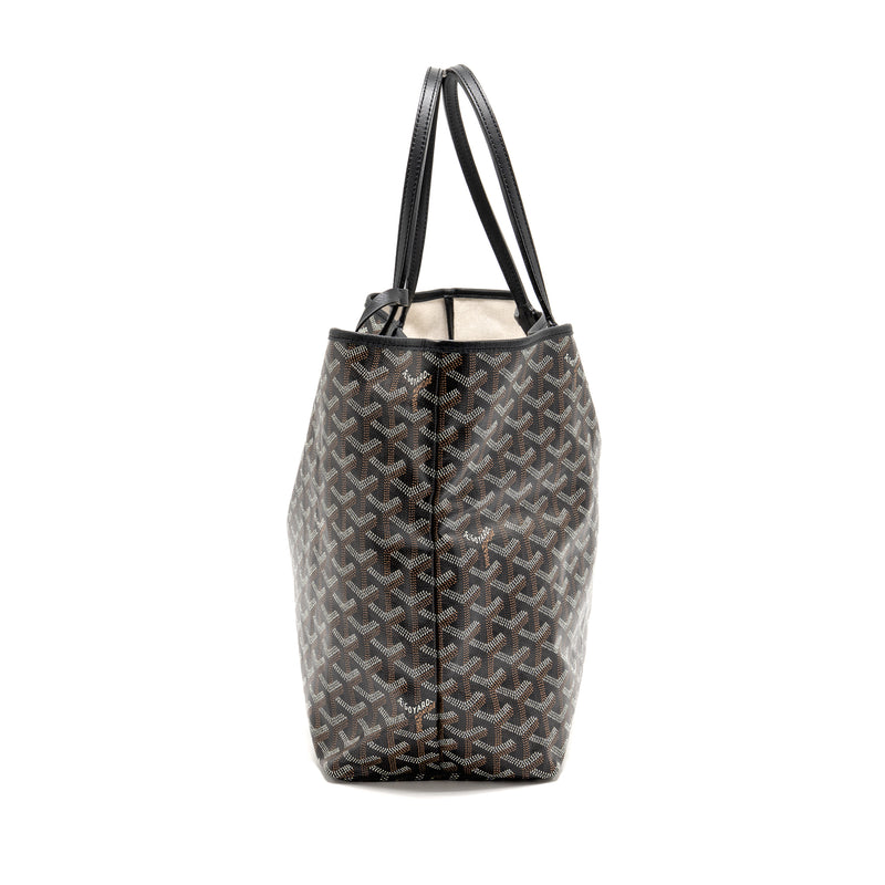Goyard Saint Louis PM Tote Bag Goyardine Canvas/Calfskin Black