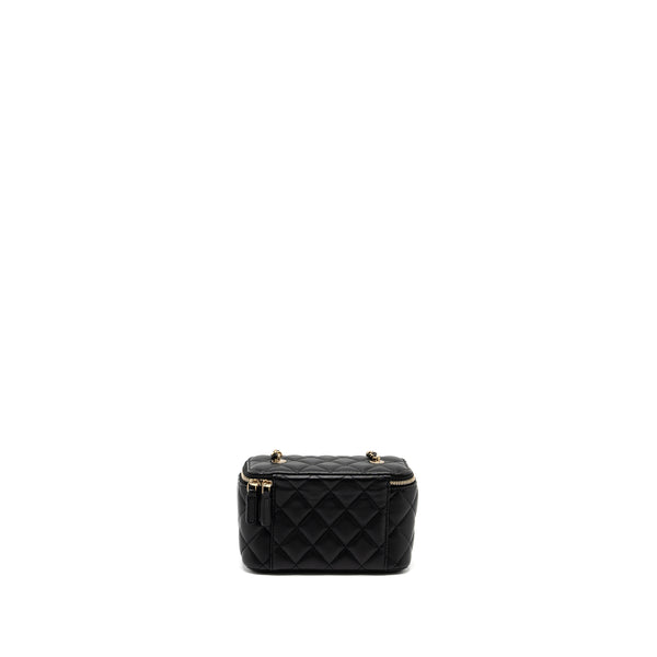 Chanel Long Vanity With Chain Lambskin Black LGHW (Microchip)