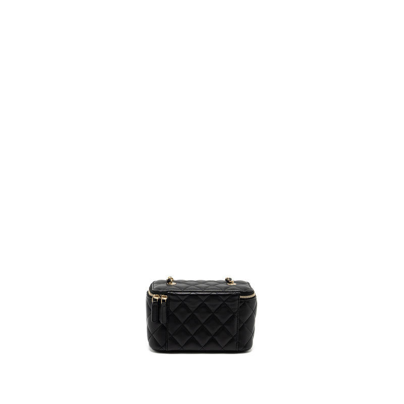 Chanel Long Vanity With Chain Lambskin Black LGHW (Microchip)