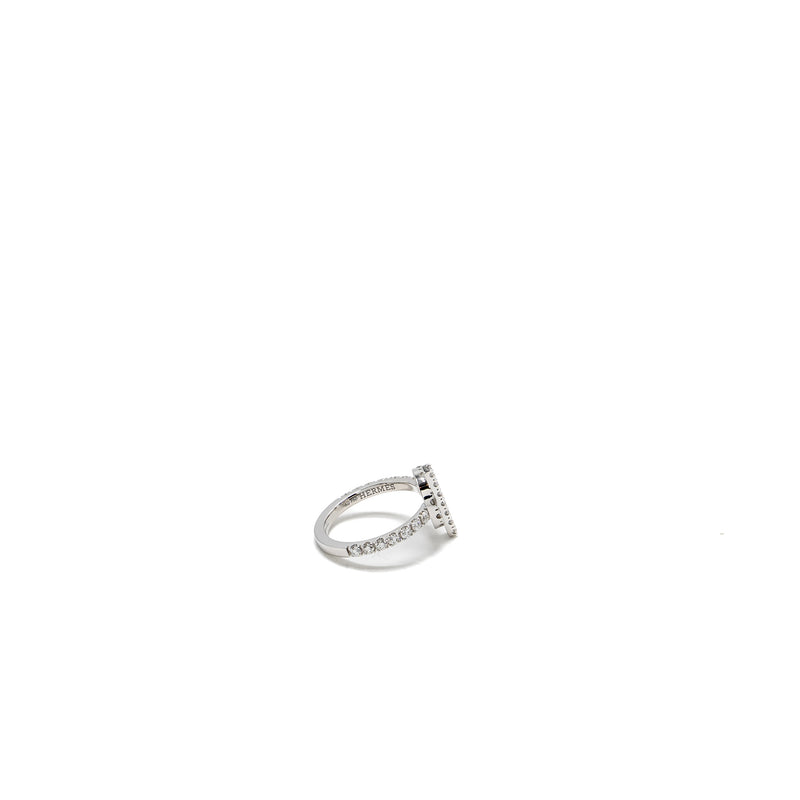 Hermes Size 51 Finesse Ring White Gold / Diamonds