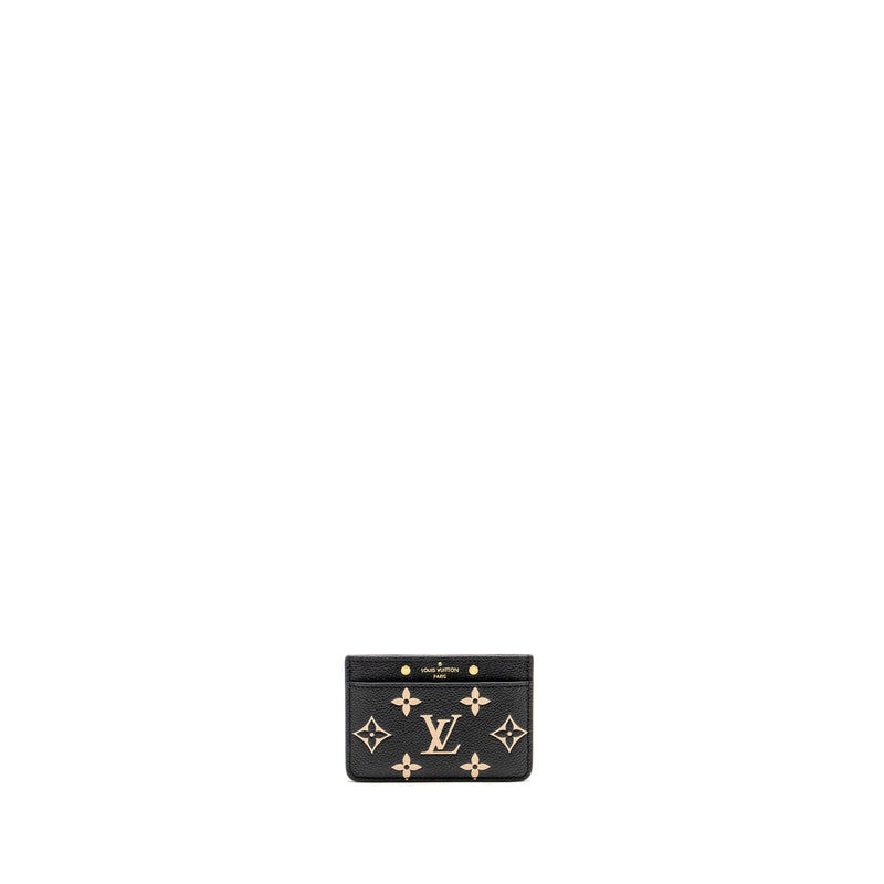 Louis Vuitton Card Holder Bicolour Monogram Empreinte Black /Beige GHW