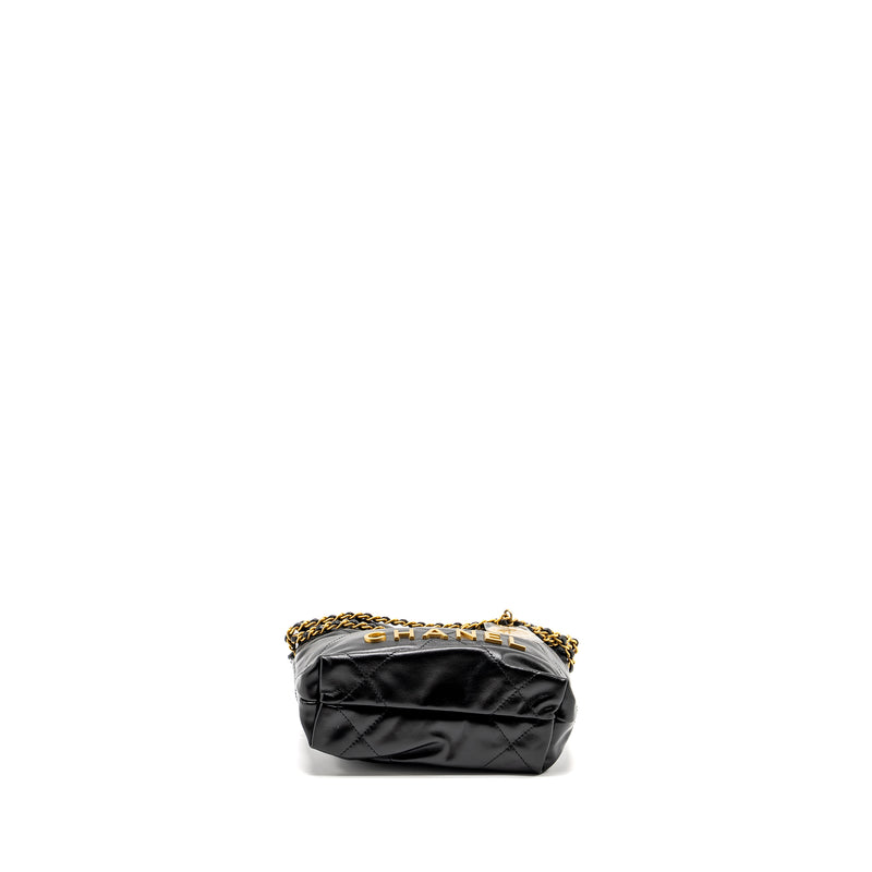 Chanel Mini 22 Bag Calfskin Black GHW (Microchip)