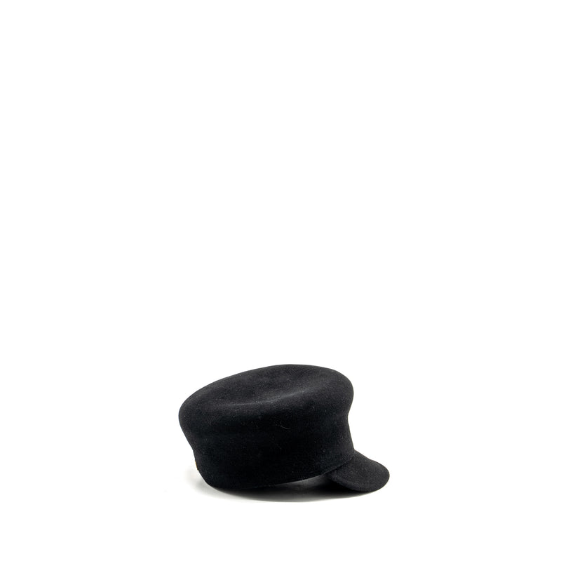 Dior Size 57 Beret Hat Rabbit Hair/Silk Black