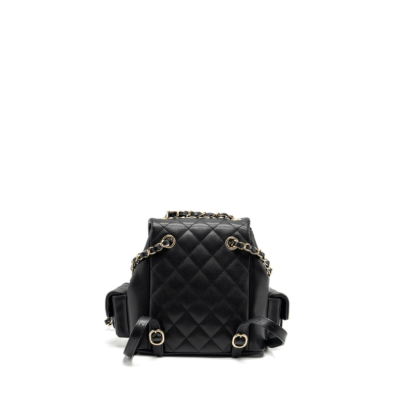 Chanel 23K triple pocket backpack caviar black LGHW (microchip)