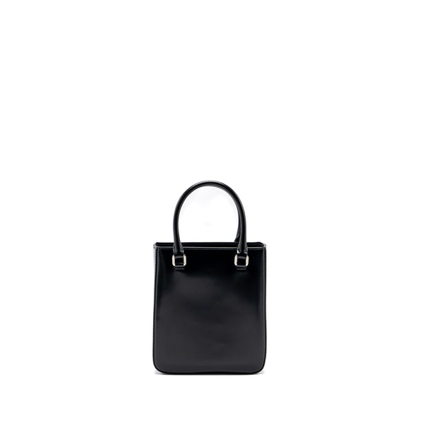 Prada Small Brushed Leather Tote Black SHW
