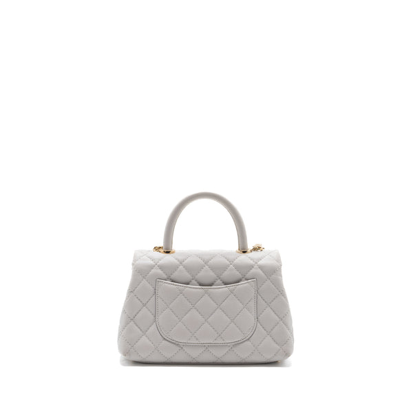 Chanel small coco handle caviar light grey LGHW