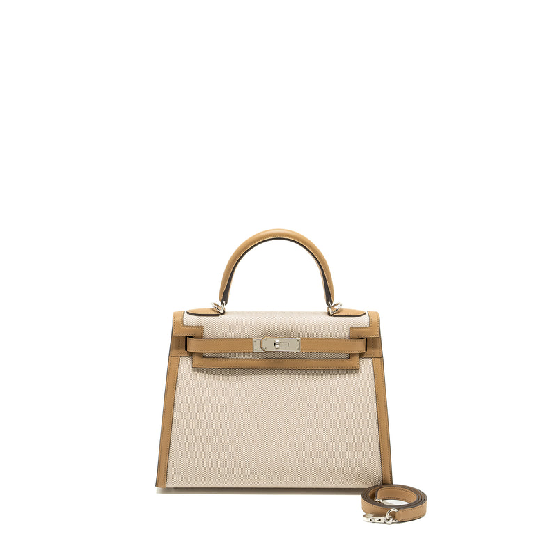 Hermes Kelly 28 Swift/Canvas Chai SHW Stamp U