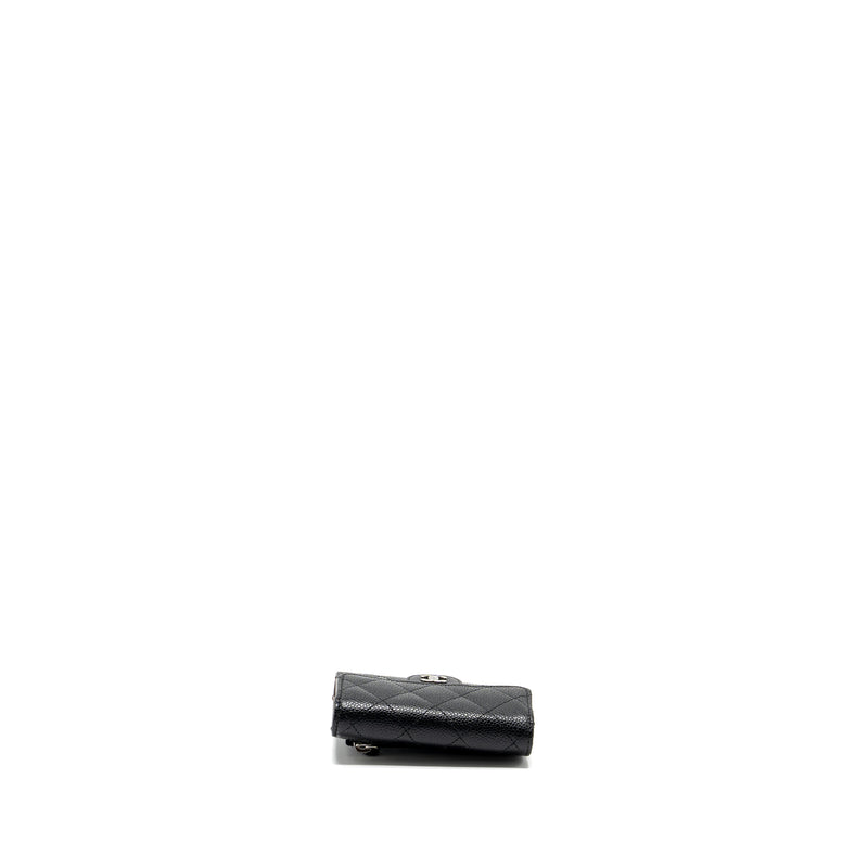 Chanel Small Classic Flap Wallet Caviar Black SHW (Microchip)