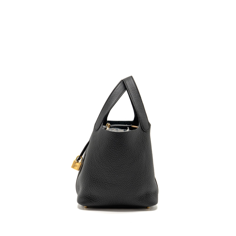 Hermes Picotin 18 Lock Bag Clemence Black GHW Stamp W