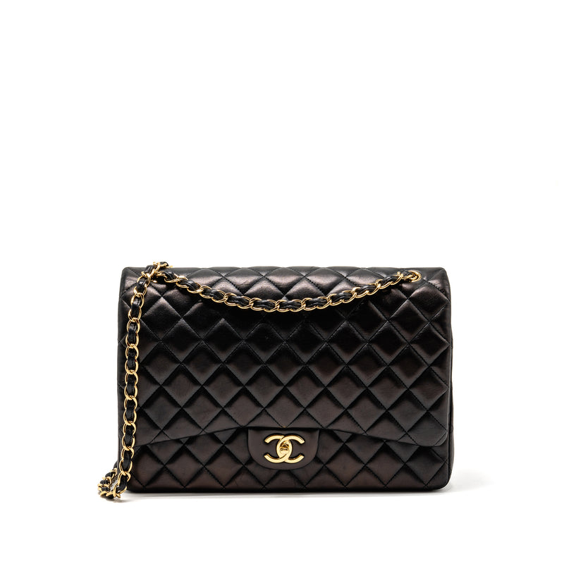 Chanel Maxi Classic Double Flap Bag Lambskin Black GHW