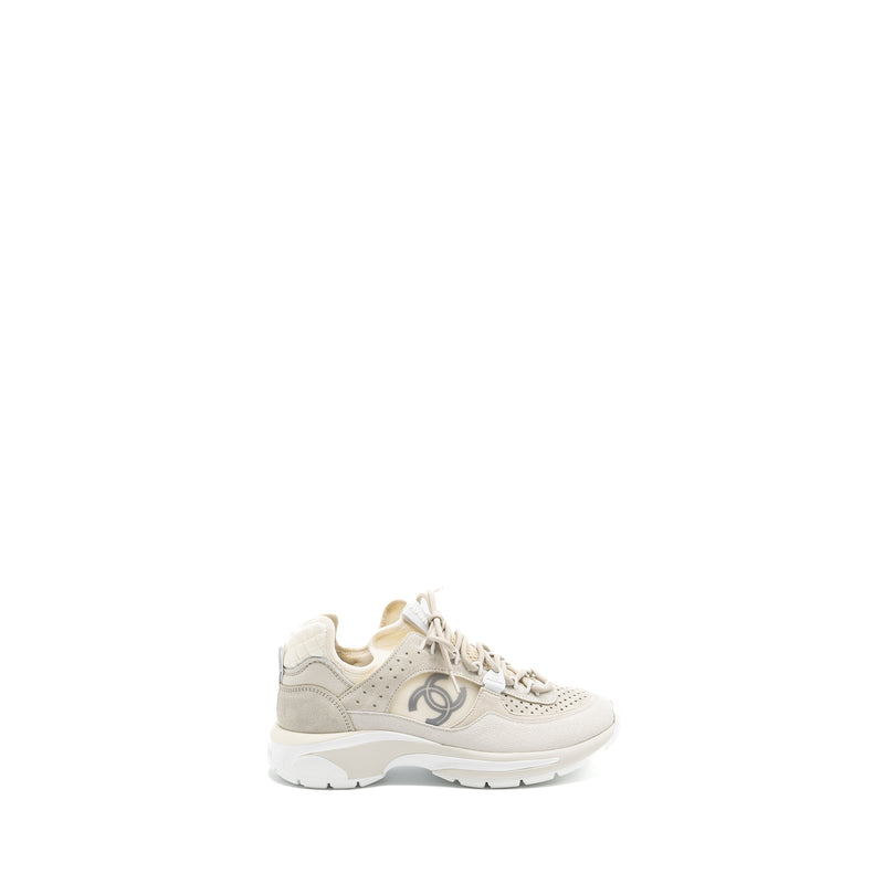 Chanel Size 37 Trainers Suede White/Ivory