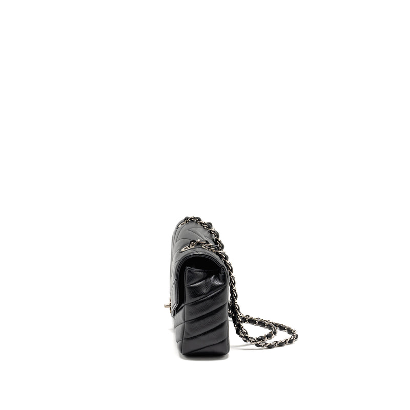 Chanel Envelop Flap Bag Chevron Caviar Black SHW