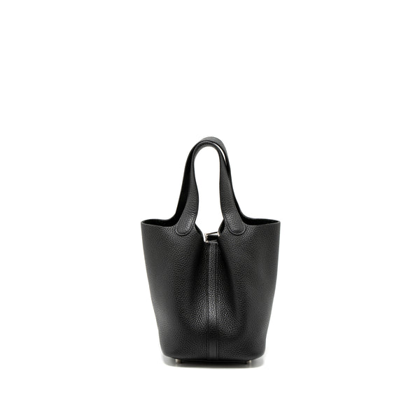 Hermes Picotin 18 Clemence Black SHW Stamp Y