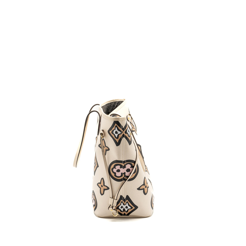 Louis Vuitton Neverfull MM Wild at heart Empreinte Cream GHW